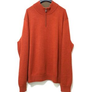 Brooks Brothers 1/4 Zip Sweater Mens “XXL”Extra Fine Italian Merino Wool VTG